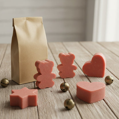 5 BLACK ORCHID SOAPS – LARGE PINE AND TEDDY BEAR SHAPES