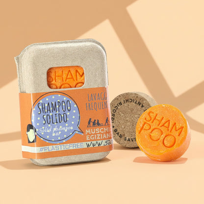 SHAMPOO SOLIDO LAVAGGI FREQUENTI AL MUSCHIO EGIZIANO CON BAR SAVER IN SUGHERO