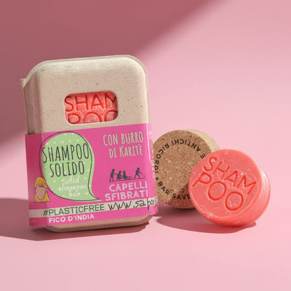 SOLID PRICKLY PEAR SHAMPOO FOR DAMAGED HAIR WITH CORK BAR SAVER