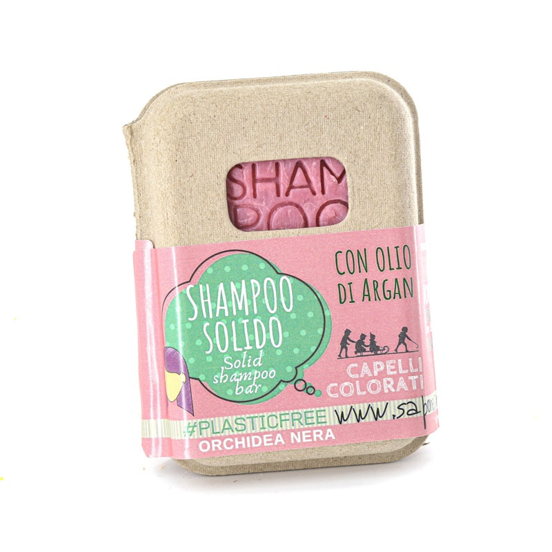 SHAMPOING SOLIDE POUR CHEVEUX COLORÉS À L'ORCHIDÉE NOIRE ET AU BOUCHON DE LIÈGE
