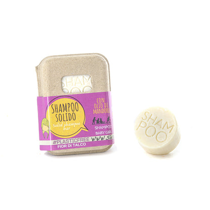 SHAMPOO SOLIDO BABY GIRL AL FIOR DI TALCO senza BAR SAVER IN SUGHERO
