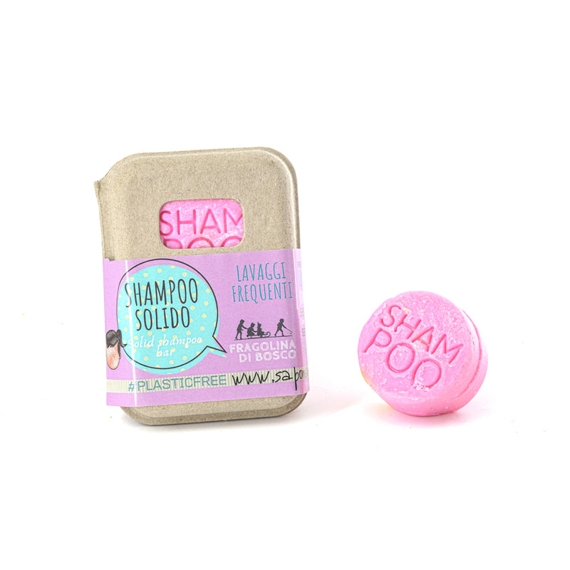 SHAMPOO SOLIDO LAVAGGI FREQUENTI ALLA FRAGOLINA DI BOSCO senza BAR SAVER IN SUGHERO